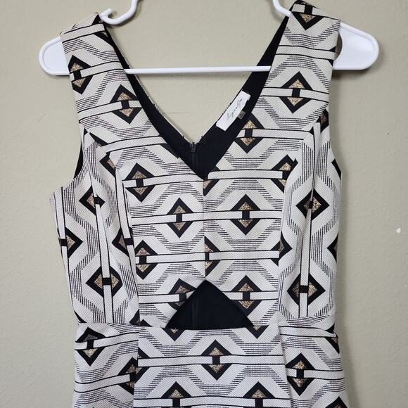Sugarlips Womens Black White Sleeveless V Neck Cut Out Mini Dress Size Small - Picture 3 of 9